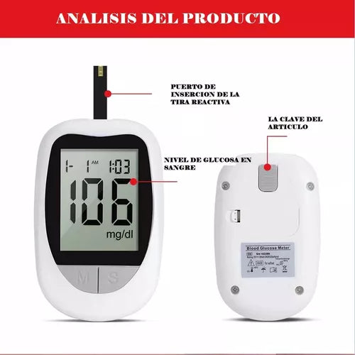 Glucómetro Digital Medidor de Glucosa
